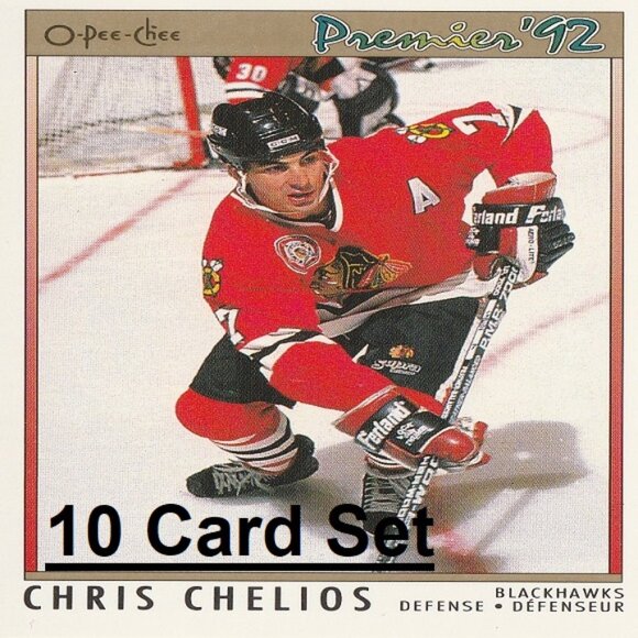 Chris Chelios Chicago Blackhawks NHL Hockey Card Collection - 10 Card Set - Picture 1 of 11